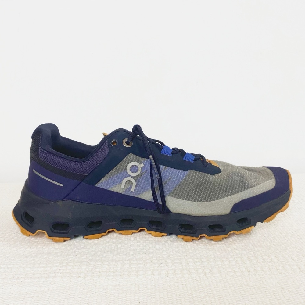 On Running Women's Gray Navy Orange Cloudventure Trail Sneakers - Picture 4 of 11
